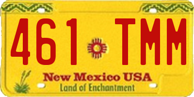 NM license plate 461TMM