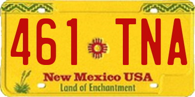 NM license plate 461TNA
