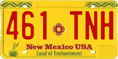 NM license plate 461TNH