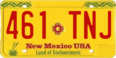 NM license plate 461TNJ