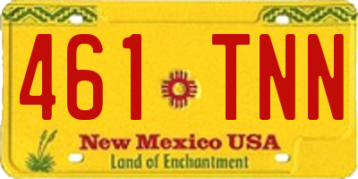 NM license plate 461TNN