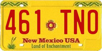 NM license plate 461TNO