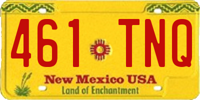 NM license plate 461TNQ