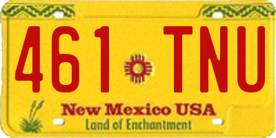 NM license plate 461TNU