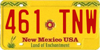 NM license plate 461TNW