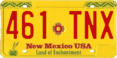 NM license plate 461TNX