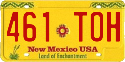 NM license plate 461TOH