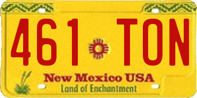 NM license plate 461TON
