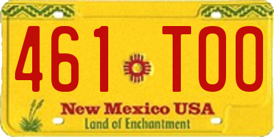 NM license plate 461TOO