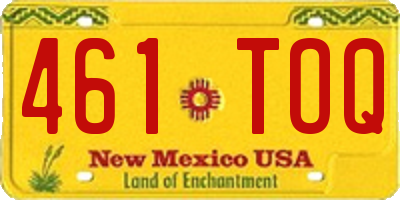 NM license plate 461TOQ