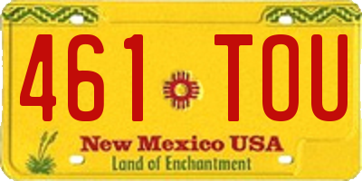 NM license plate 461TOU