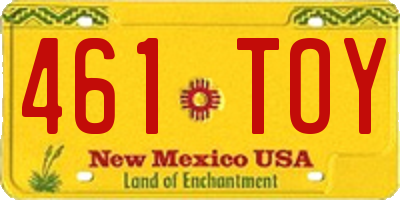 NM license plate 461TOY