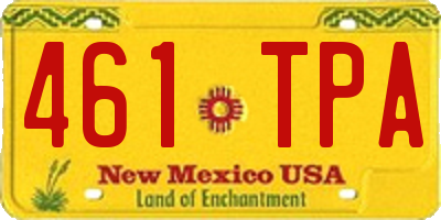 NM license plate 461TPA