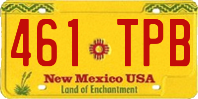NM license plate 461TPB