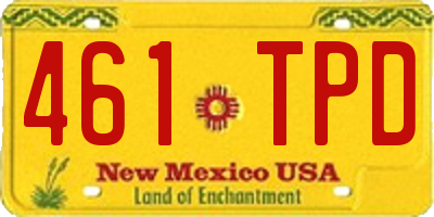 NM license plate 461TPD