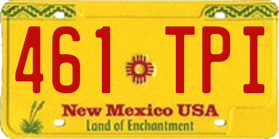 NM license plate 461TPI
