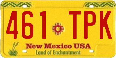 NM license plate 461TPK