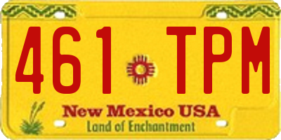 NM license plate 461TPM