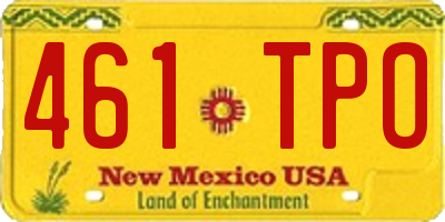 NM license plate 461TPO