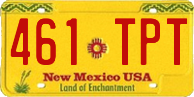 NM license plate 461TPT