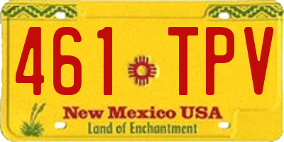 NM license plate 461TPV