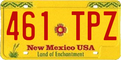 NM license plate 461TPZ