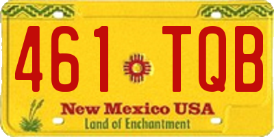 NM license plate 461TQB