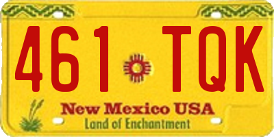 NM license plate 461TQK