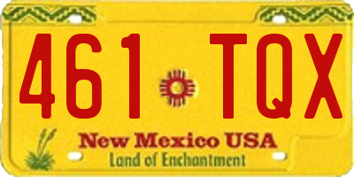 NM license plate 461TQX