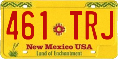 NM license plate 461TRJ