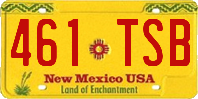NM license plate 461TSB