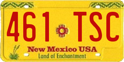 NM license plate 461TSC