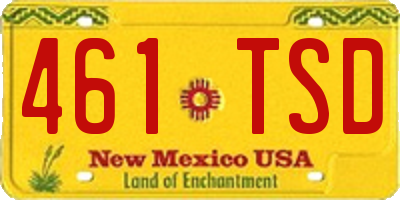 NM license plate 461TSD