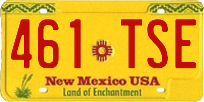 NM license plate 461TSE