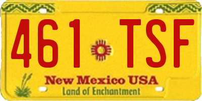 NM license plate 461TSF