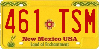 NM license plate 461TSM