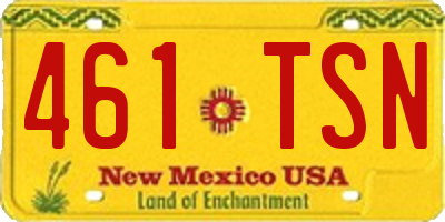 NM license plate 461TSN