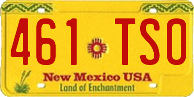 NM license plate 461TSO