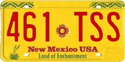NM license plate 461TSS