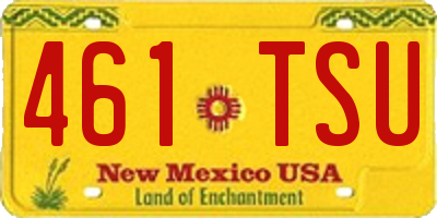 NM license plate 461TSU