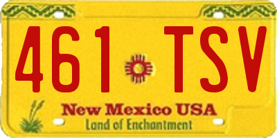 NM license plate 461TSV