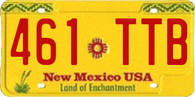 NM license plate 461TTB