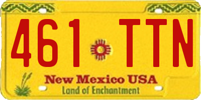 NM license plate 461TTN