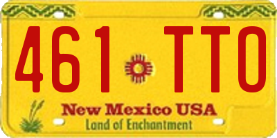 NM license plate 461TTO