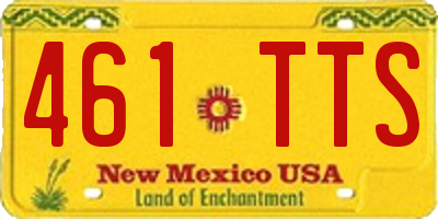 NM license plate 461TTS