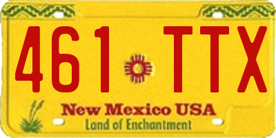 NM license plate 461TTX