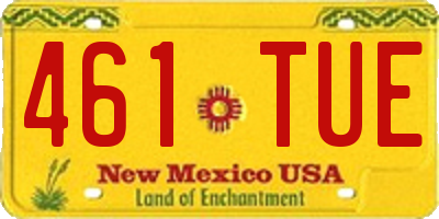NM license plate 461TUE