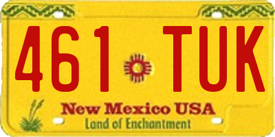 NM license plate 461TUK