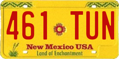 NM license plate 461TUN