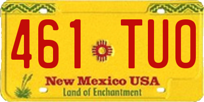 NM license plate 461TUO